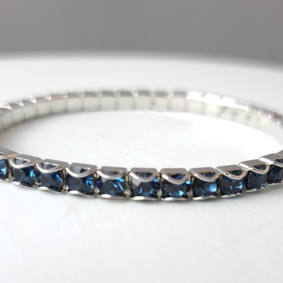 Set of 3 Rhinestone Stretch Bracelets - Picture 3 of 4